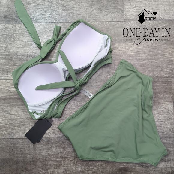 Tempt Me Cross Front High Waist Bikini Swimsuit Size M - Picture 7 of 7